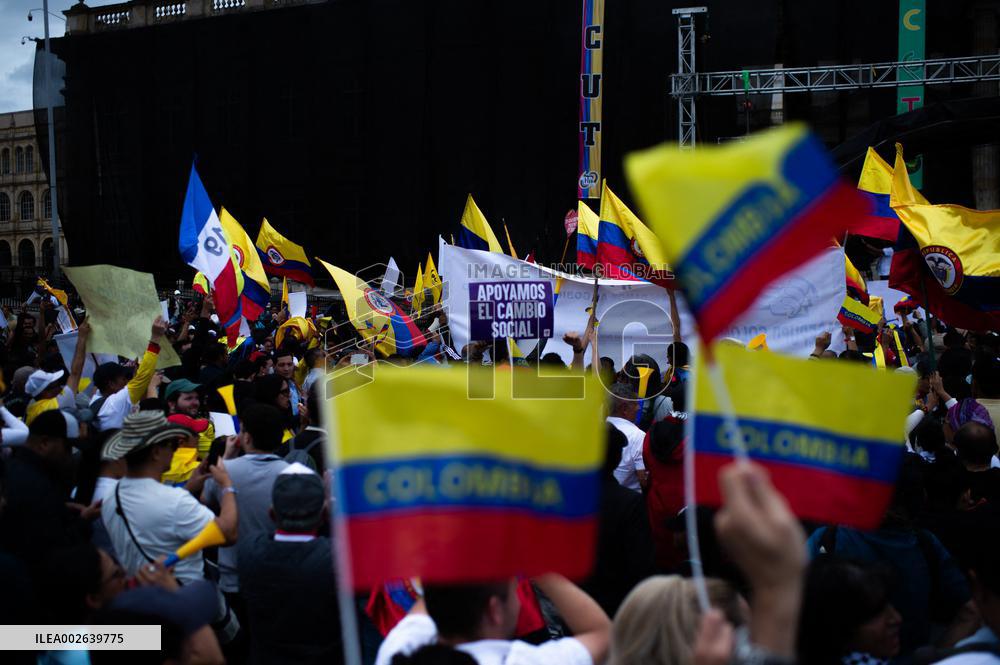 Labor Day Demonstrations in Support of Colombian President Gustavo Petro Reforms