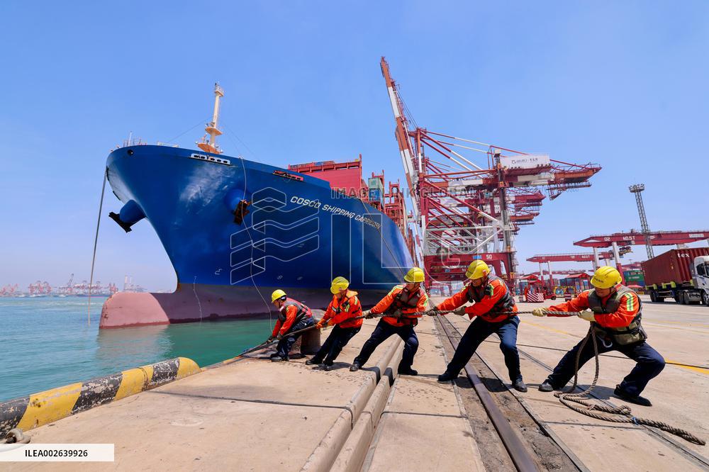 COSCO Shipping Trade in Qingdao Port