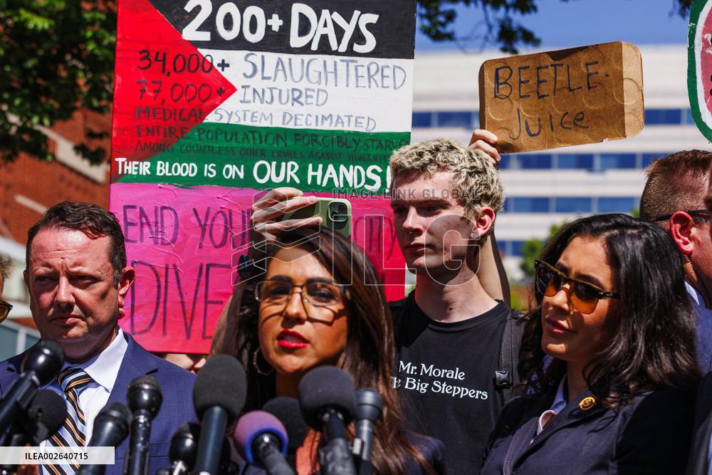 House Republicans Visit Pro-Palestinian Encampment - Washington