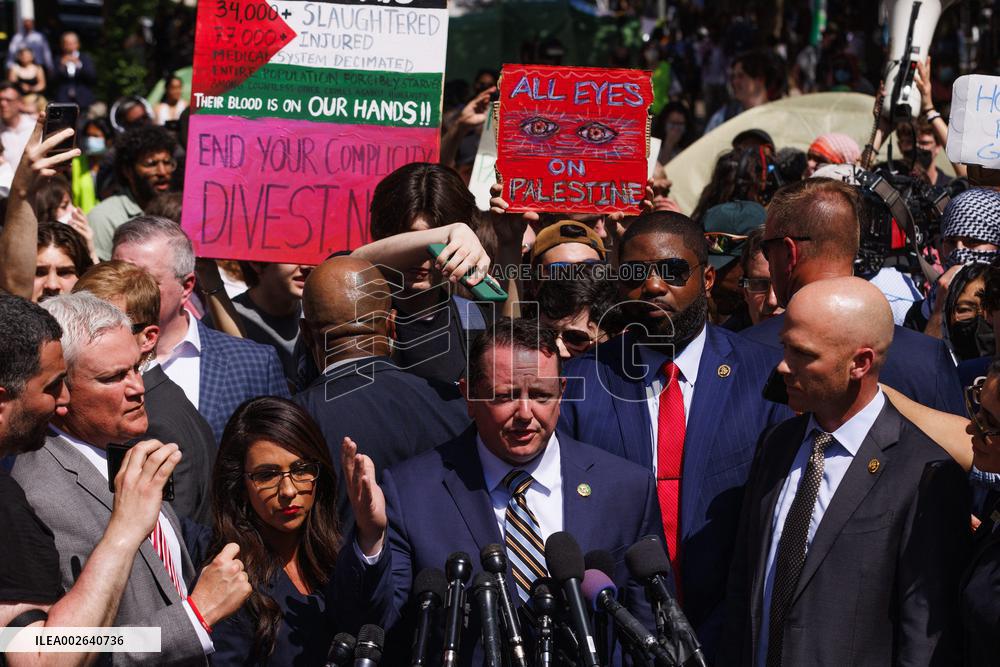 House Republicans Visit Pro-Palestinian Encampment - Washington