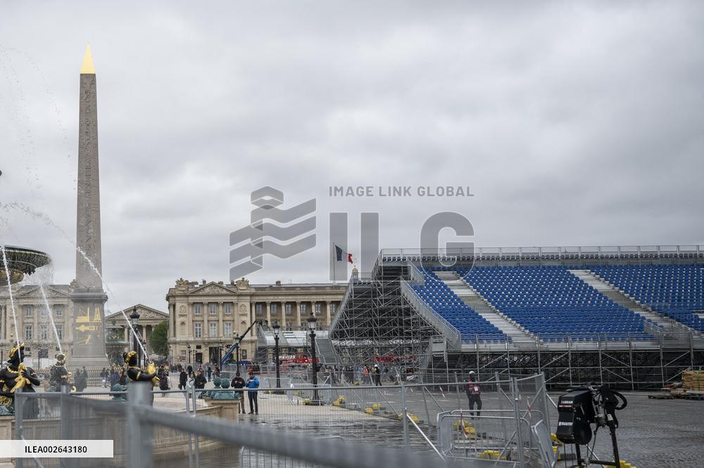 Stand Construction For Paris Olympic Games Begins - Paris