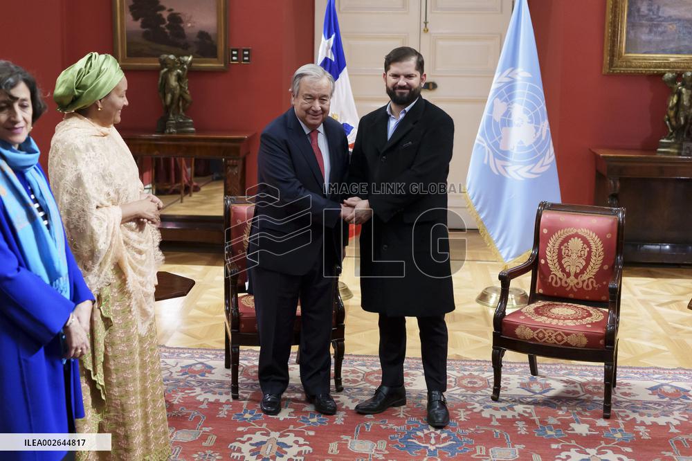 United Nations Secretary General António Guterres visits Chile