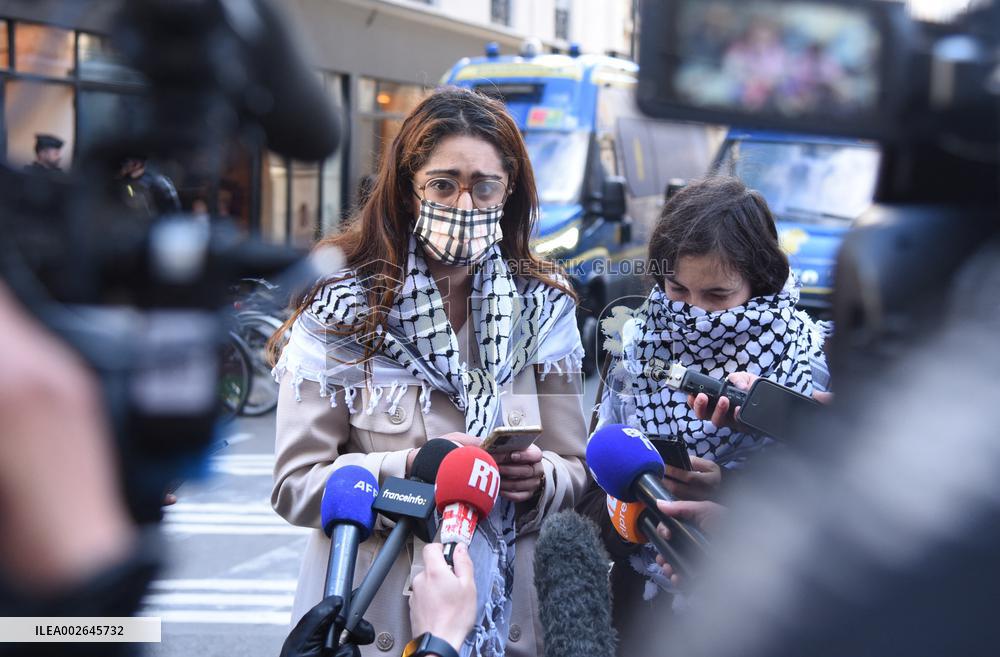 Sciences Po Pro-Palestinian Activists Speak To The Press - Paris