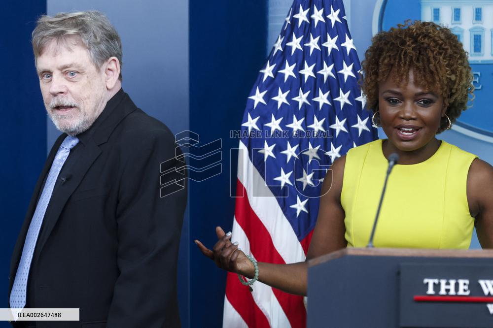 Mark Hamill joins White House Press Secretary Jean-Pierre for the daily press briefing in Washington