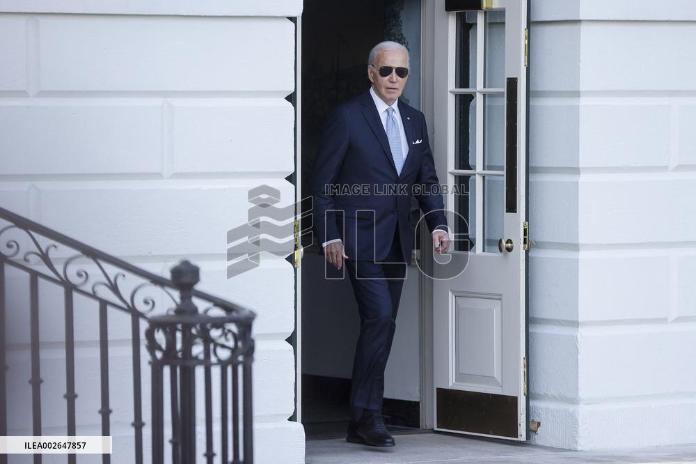 U.S. President Biden departs the White House in Washington