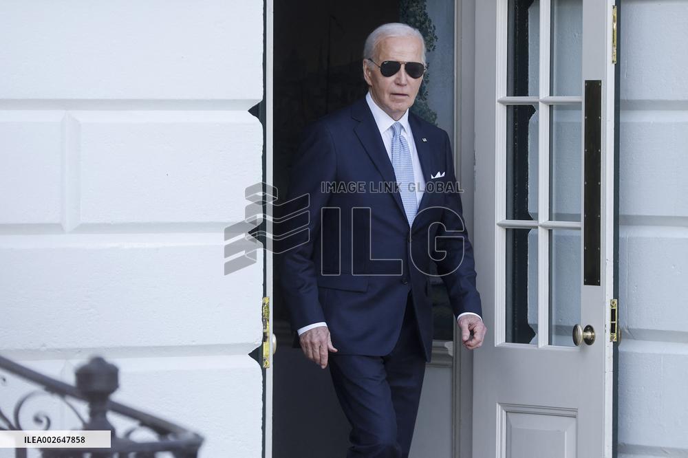 U.S. President Biden departs the White House in Washington