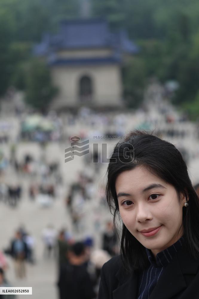 Tourists Visit The Mausoleum of Sun Yat-sen Scenic Spot in Nanjing