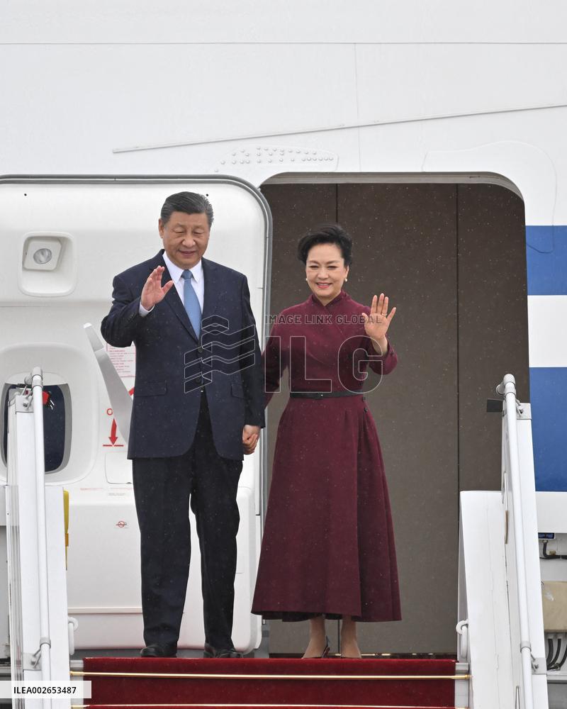 President Xi Upon Arrival For An Official Two-Day State Visit