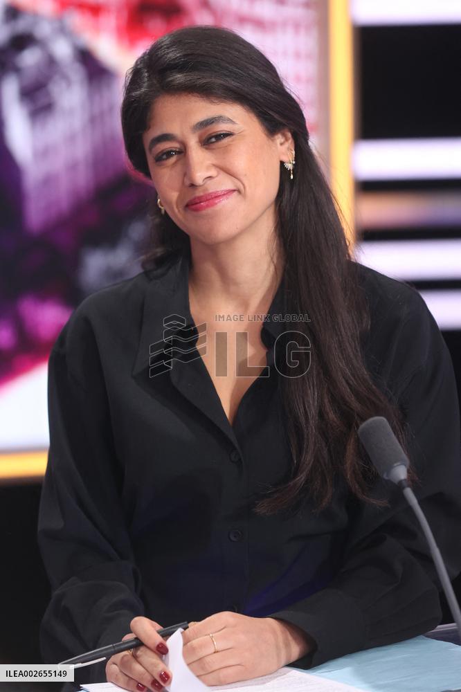 Exclusive - Rima Hassan appears on BFM TV - Paris