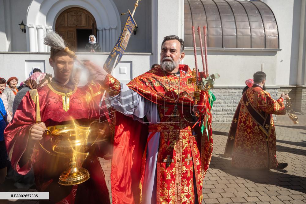 Christian Orthodox Easter religious service
