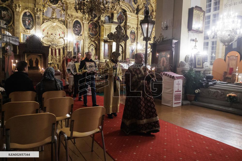 Christian Orthodox Easter religious service