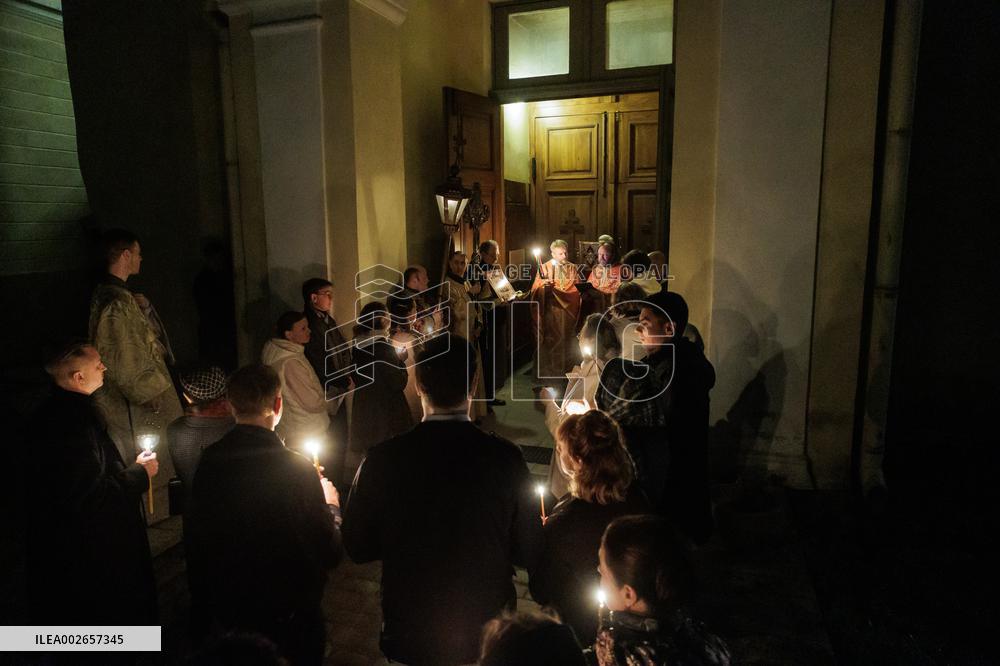 Christian Orthodox Easter religious service