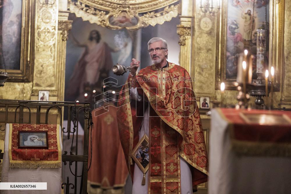 Christian Orthodox Easter religious service