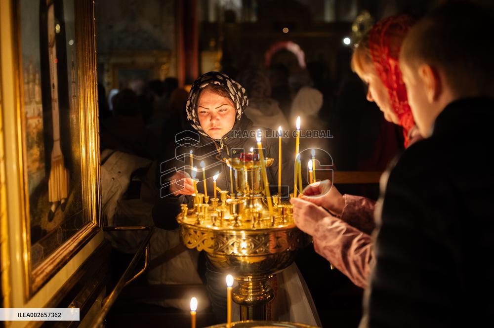 Christian Orthodox Easter religious service