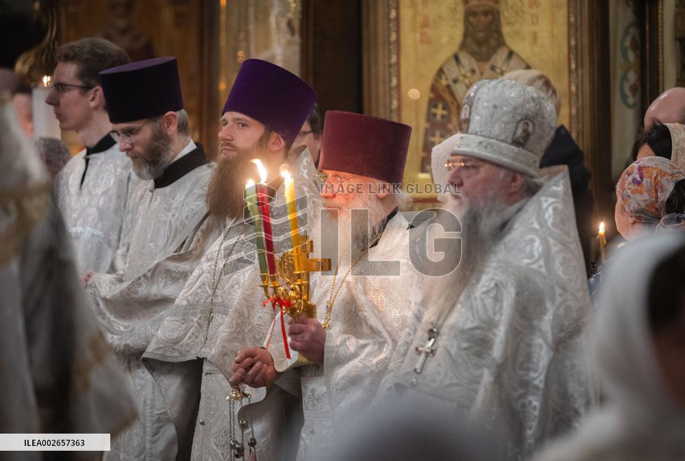 Christian Orthodox Easter religious service