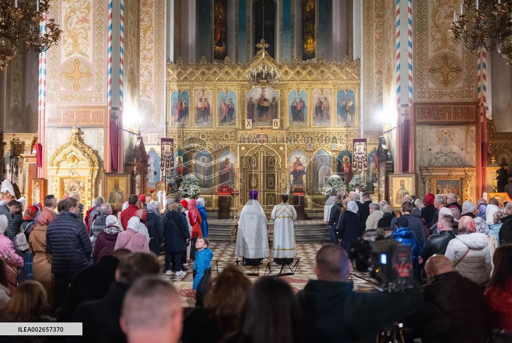 Christian Orthodox Easter religious service