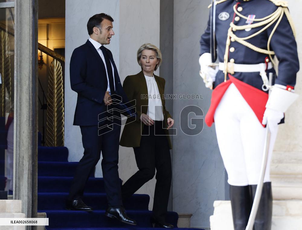 President Macron Meets Ursula von der Leye - Paris