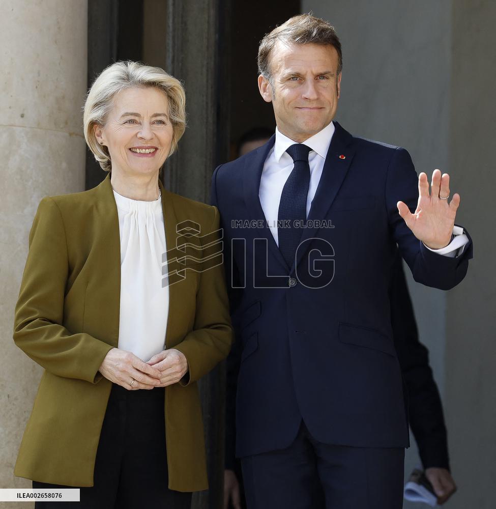President Macron Meets Ursula von der Leye - Paris