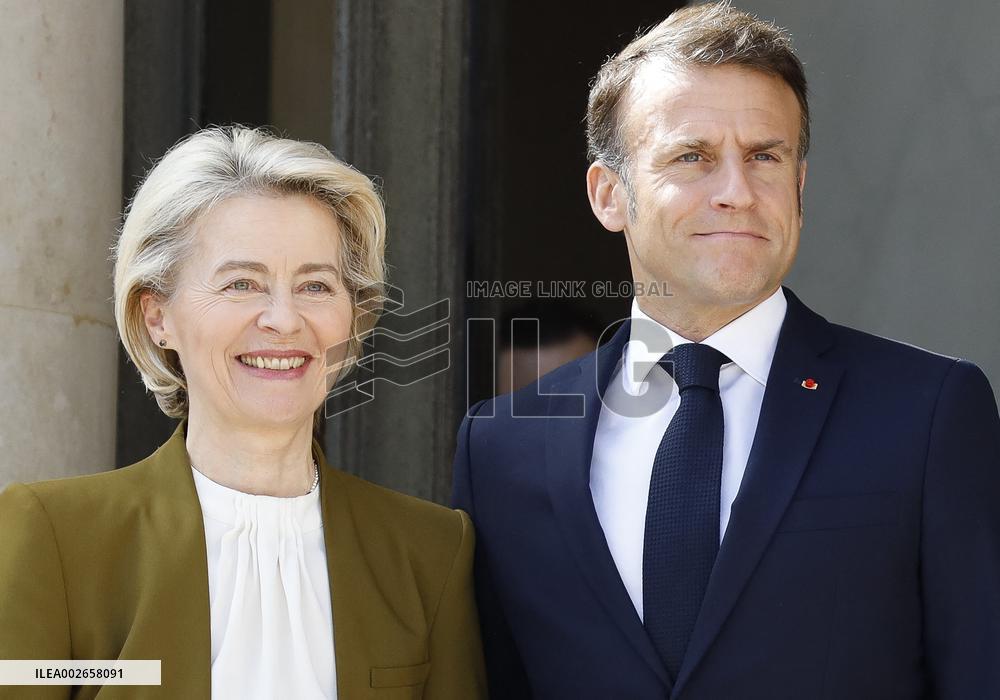 President Macron Meets Ursula von der Leye - Paris