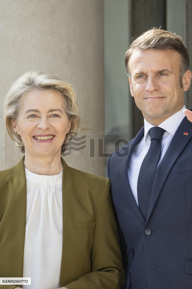 President Macron Meets Ursula von der Leye - Paris