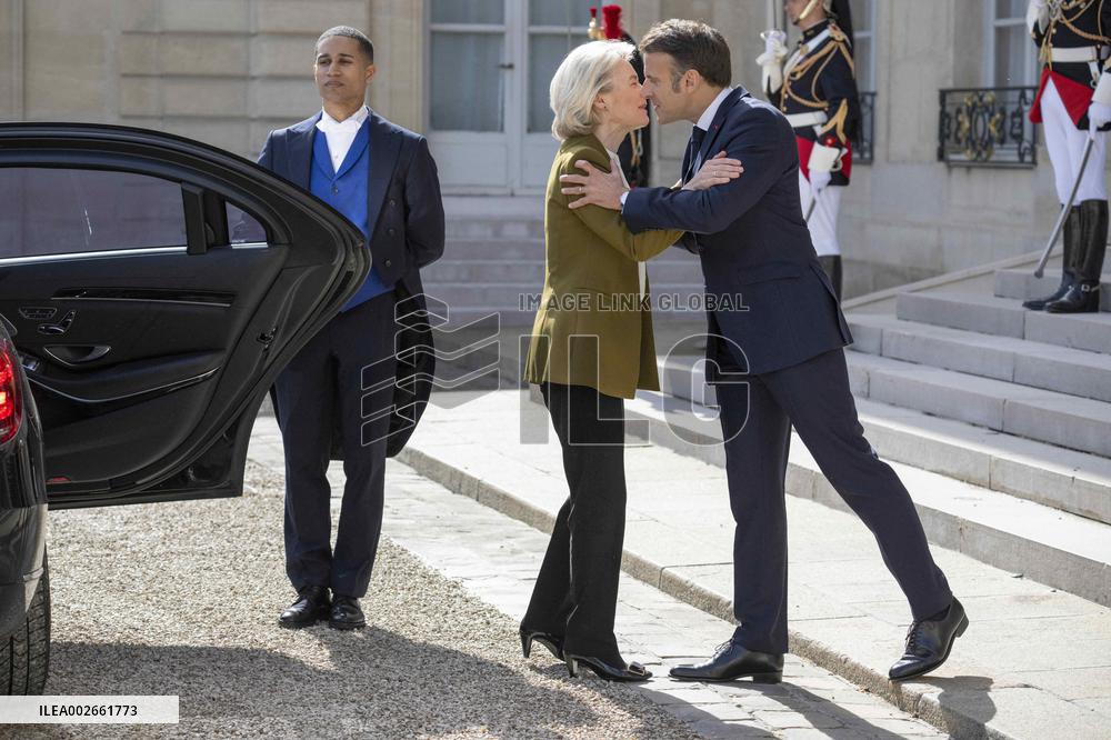 President Macron Meets Ursula von der Leye - Paris