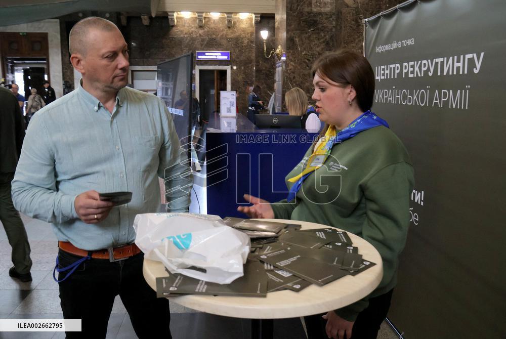 Information center for recruitment to Armed Forces of Ukraine opens at Central Railway Station