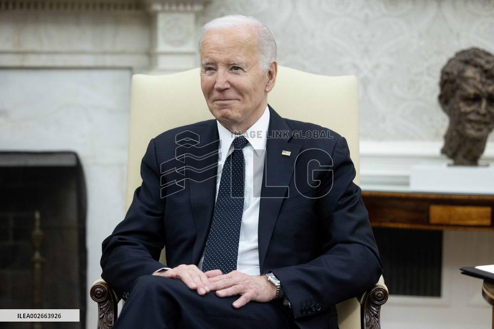 US President Joe Biden hosts President of Romania Klaus Iohannis