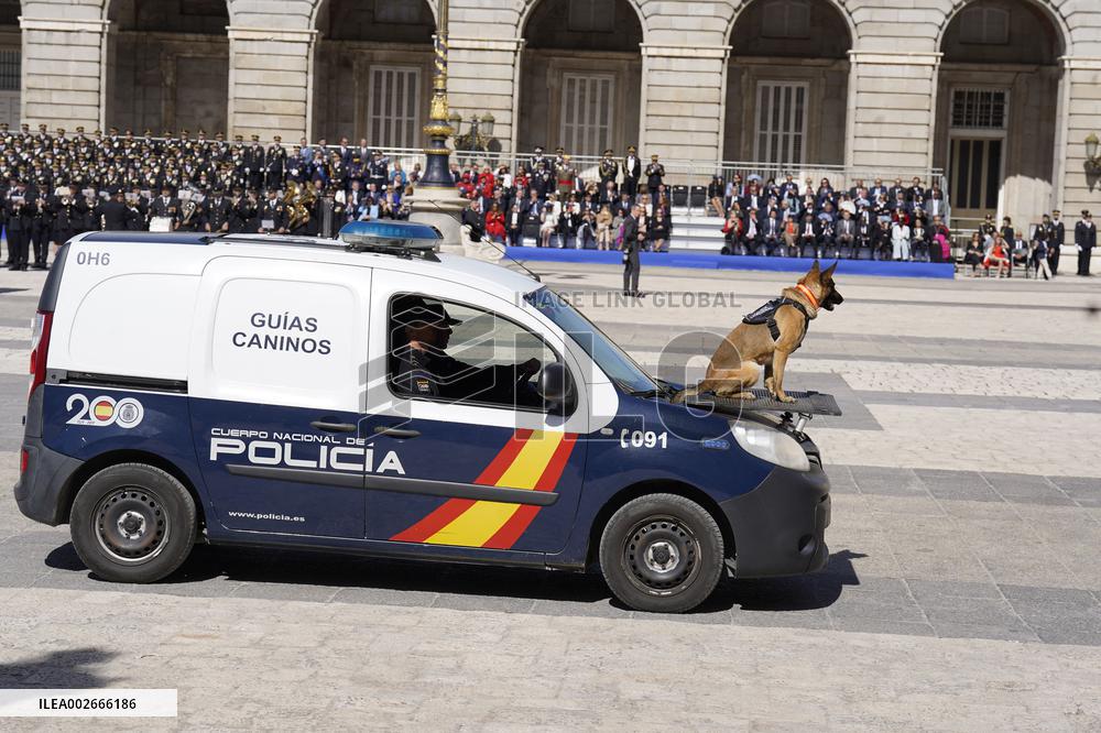 Royals At Preside Over The Bicentenary Of The National Police - Madrid