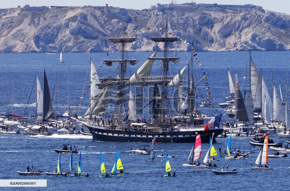 Torch for Paris Olympics in Marseille