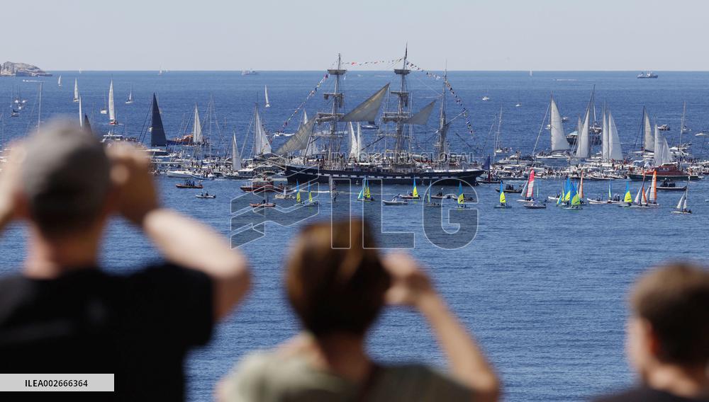 Torch for Paris Olympics in Marseille
