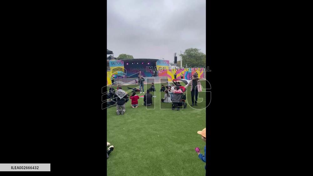 Sweden: Pro-Palestine Demonstrators Protest At Eurovision Village Ahead Of Semi-Finals In Malmo