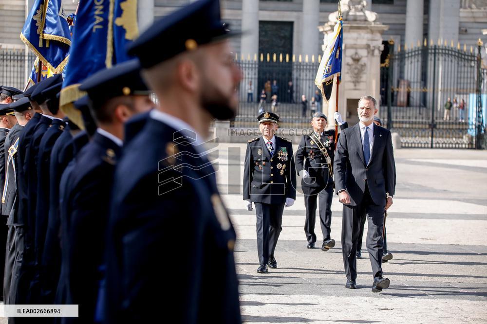 Royals At Preside Over The Bicentenary Of The National Police - Madrid