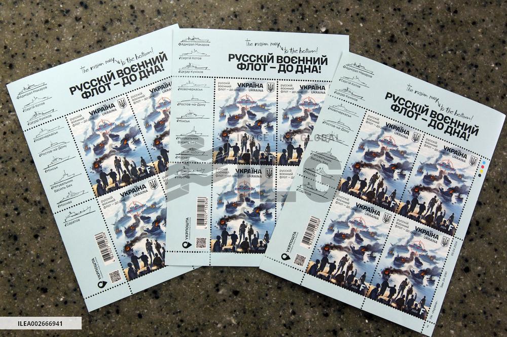 Special cancellation of Russian Military Fleet - to the Bottom stamp in Dnipro