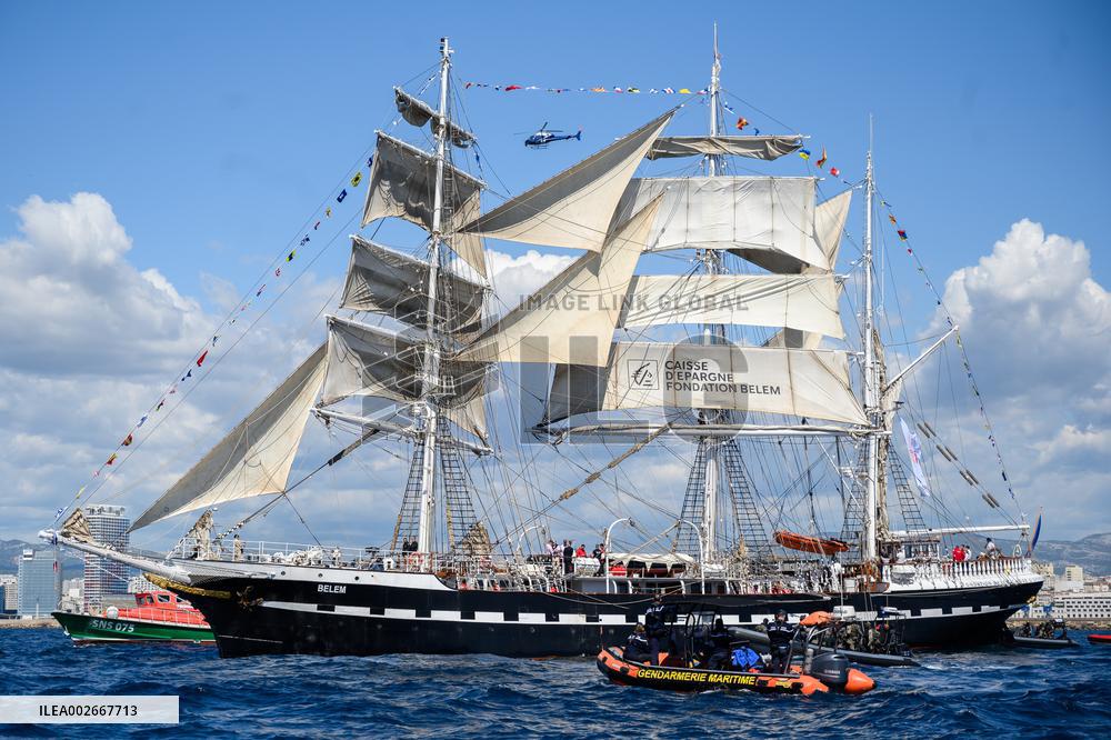 (SP)FRANCE-MARSEILLE-OLYMPIC FLAME-THE BELEM