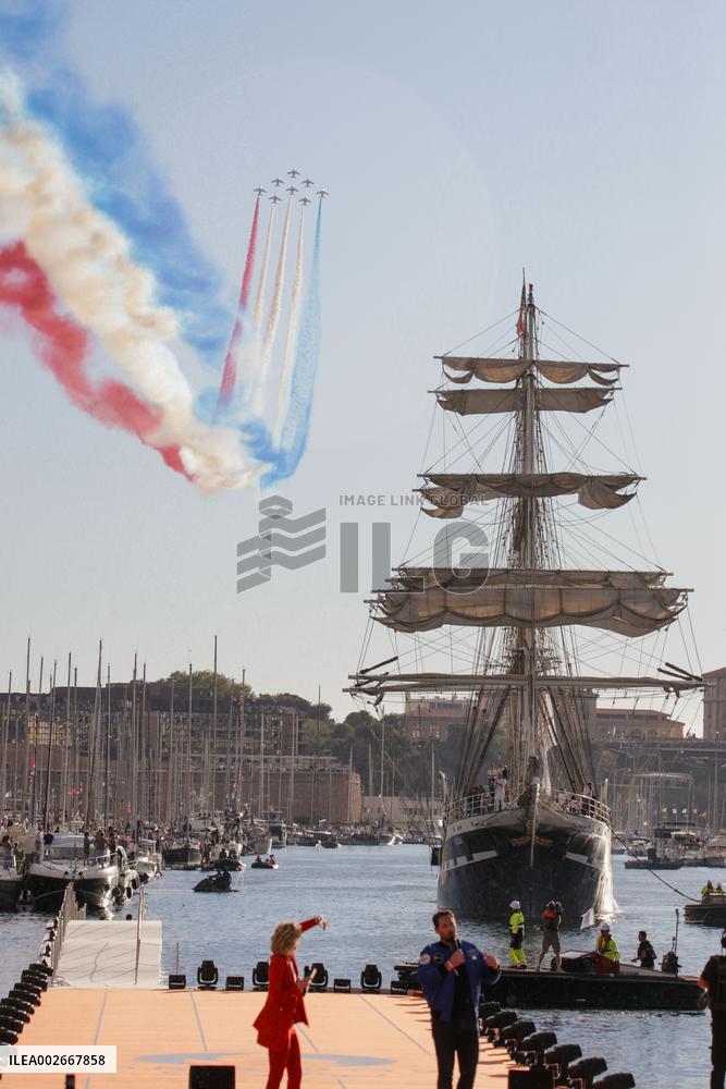 Arrival Of The Olympic Flame In Marseille
