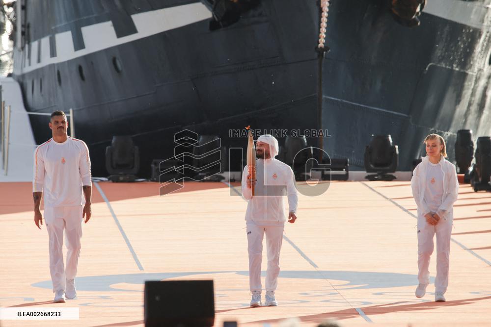 Arrival Of The Olympic Flame In Marseille