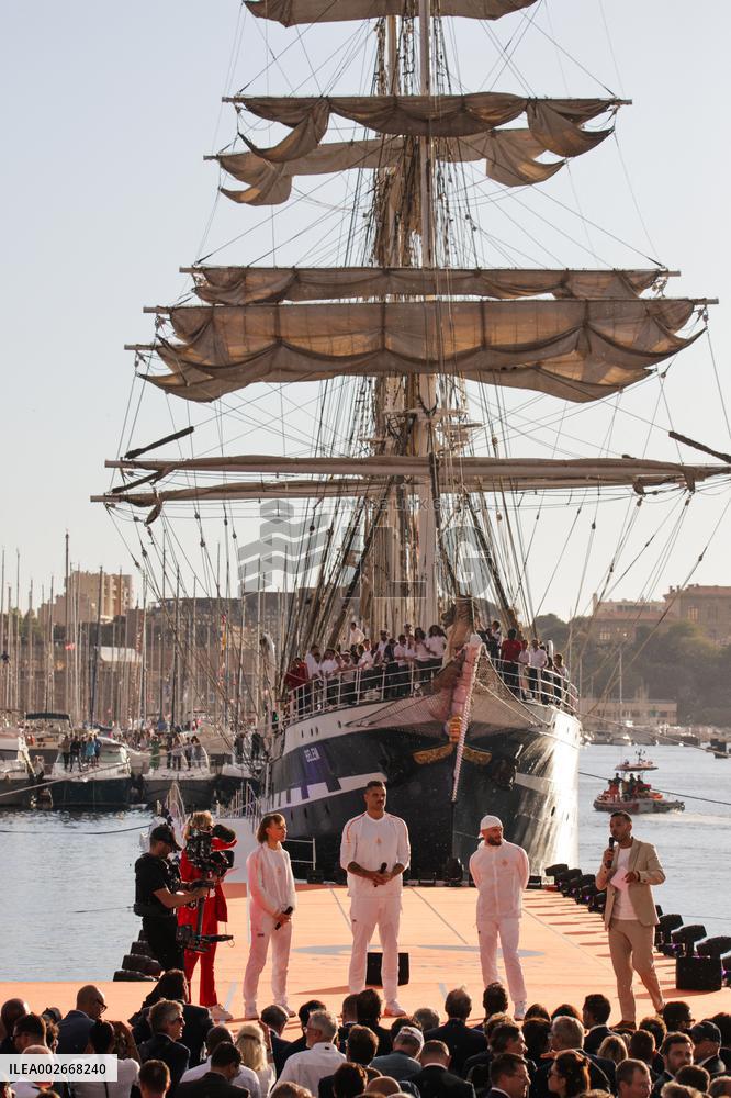 Arrival Of The Olympic Flame In Marseille