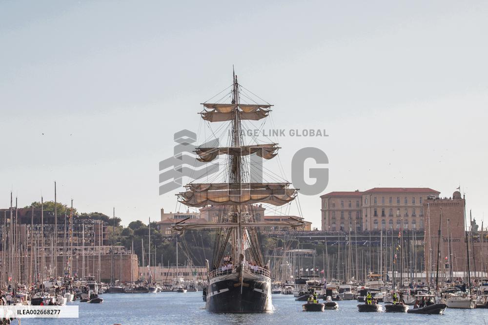 Arrival Of The Olympic Flame In Marseille