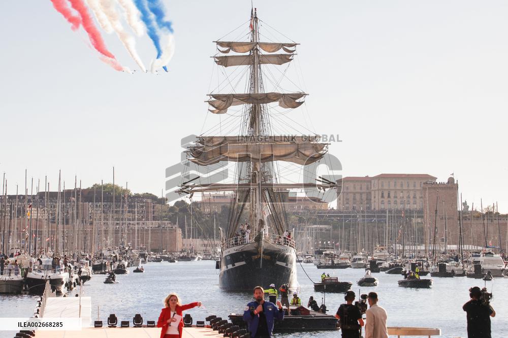 Arrival Of The Olympic Flame In Marseille