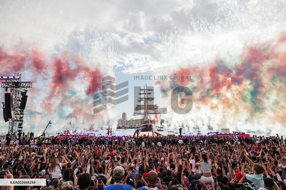 Arrival Of The Olympic Flame In Marseille