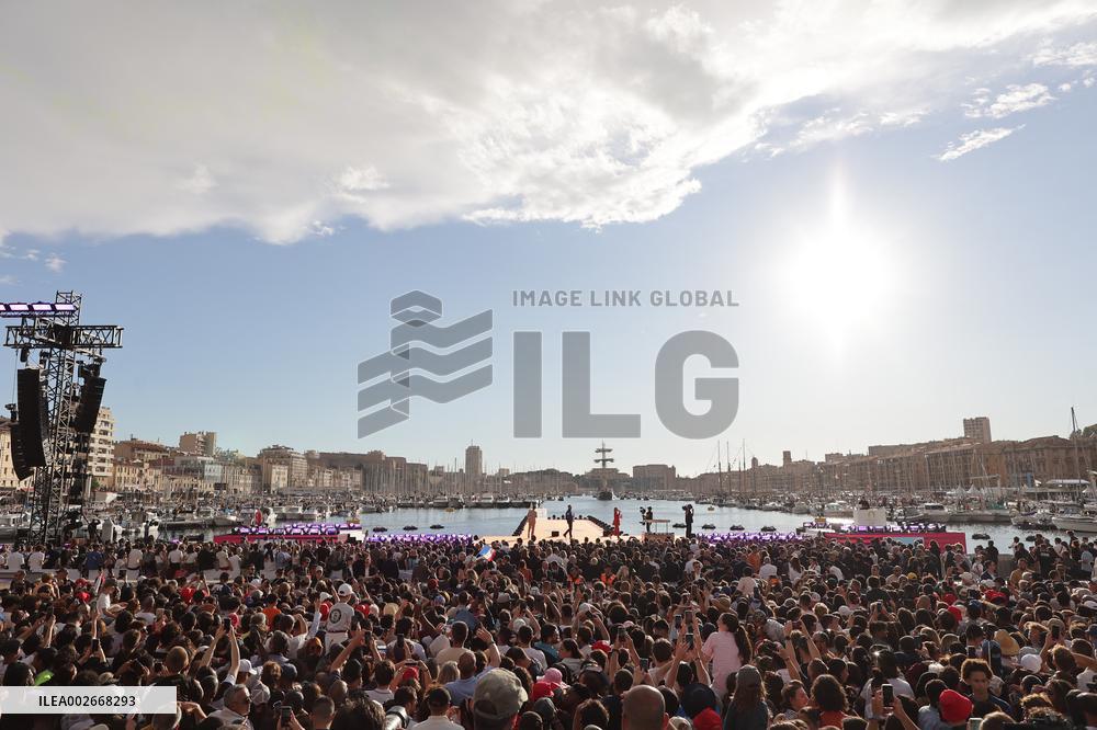 Arrival Of The Olympic Flame In Marseille