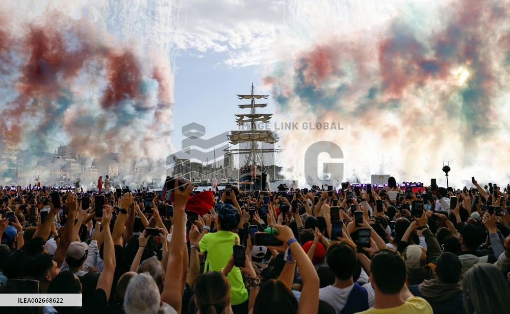 Paris Olympic flame arrives in Marseille