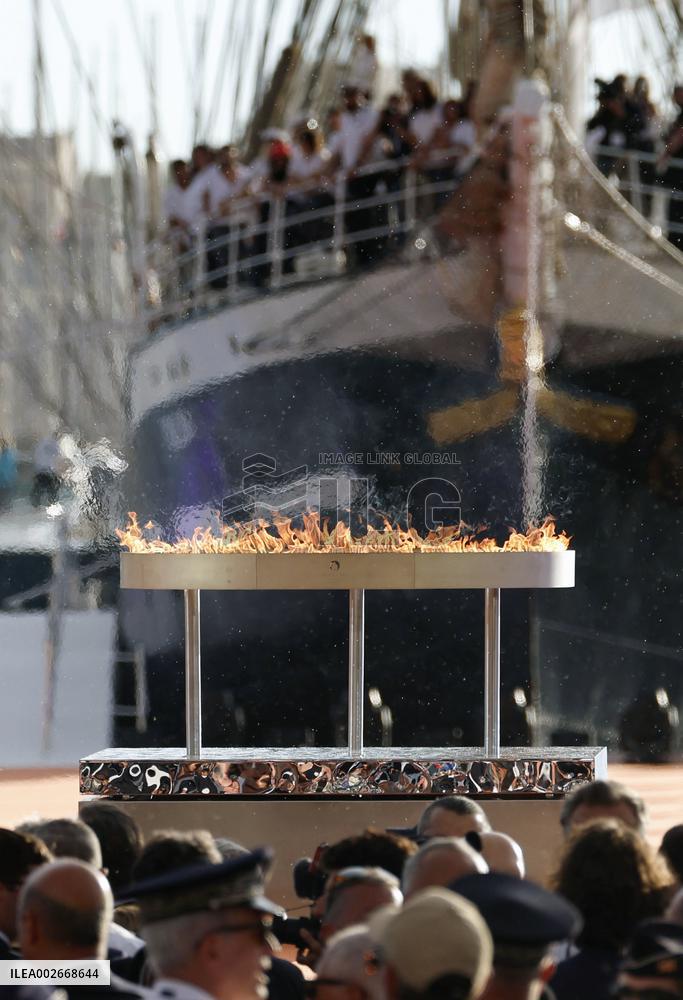 Paris Olympic flame arrives in Marseille