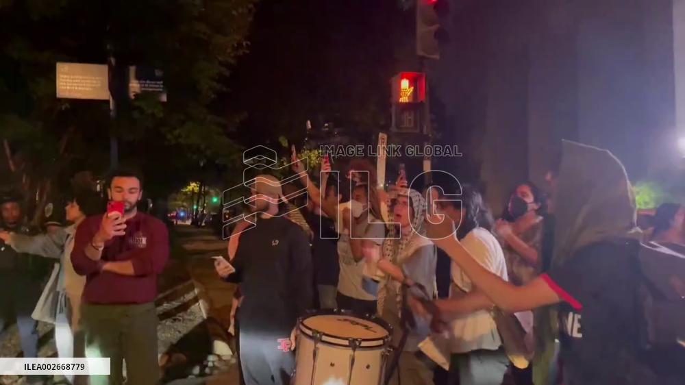 US: Pro-Palestine Protests At George Washington University And Outside President’s House 4