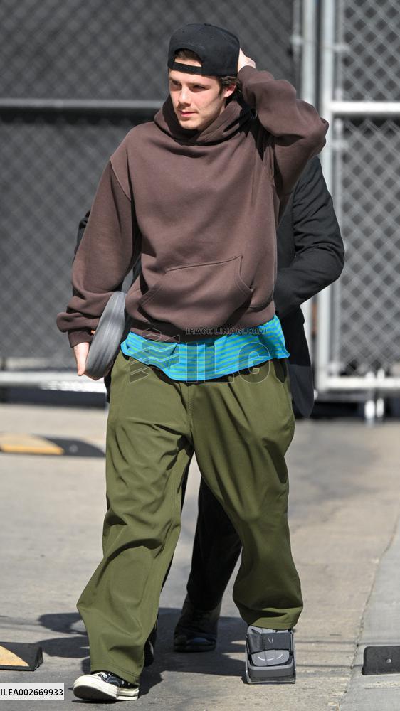 David Beckham And Son At Jimmy Kimmel - LA