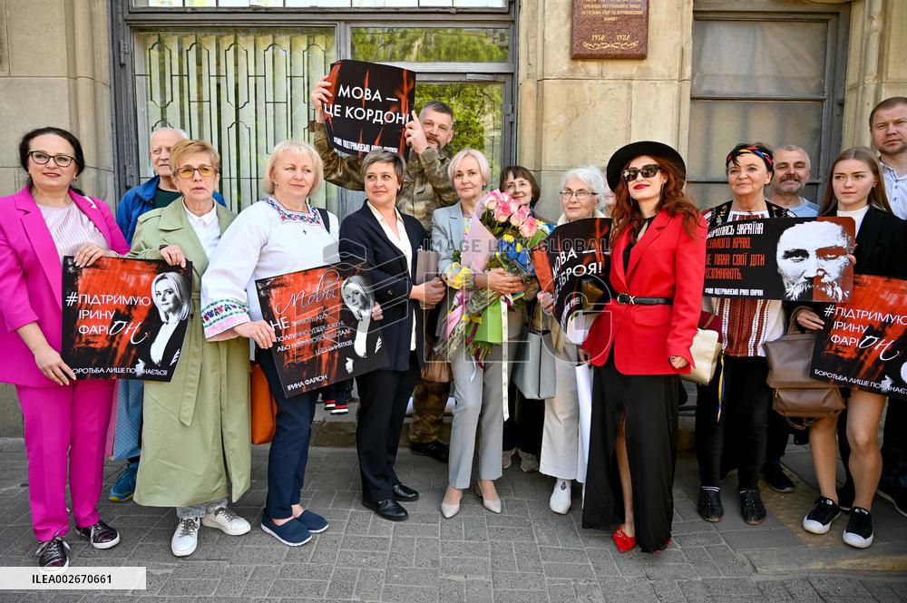 Appeal hearing in reinstatement case of Iryna Farion in Lviv