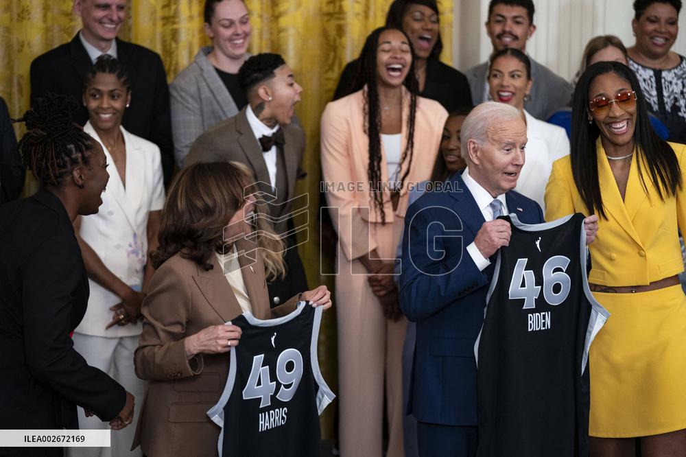 Los Vegas Aces Celebrate 2023 WNBA Championship at White House