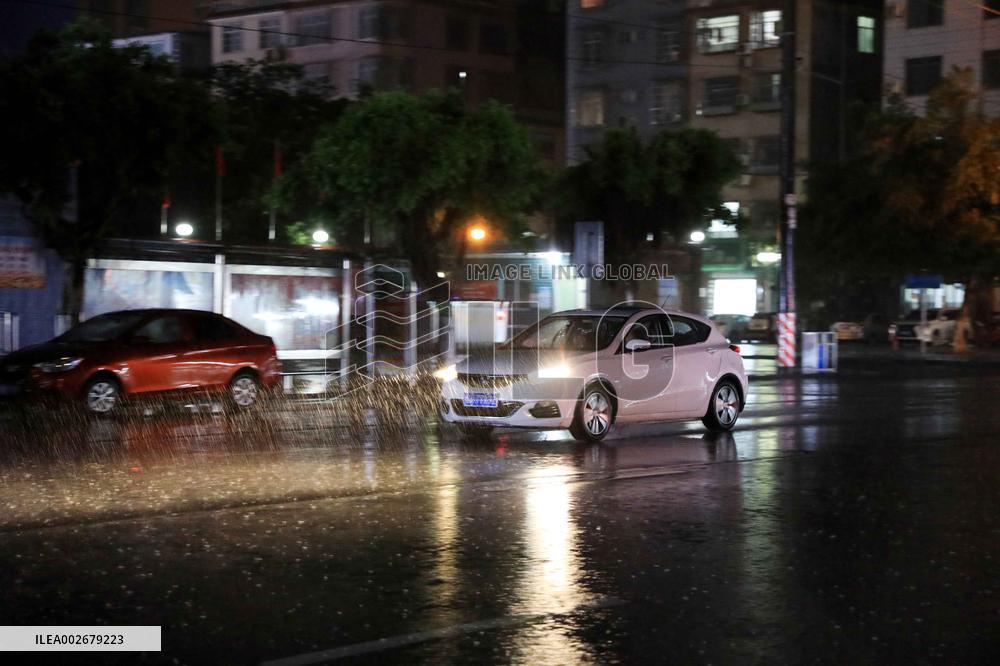 Daily Life During Rainstorm in Liuzhou