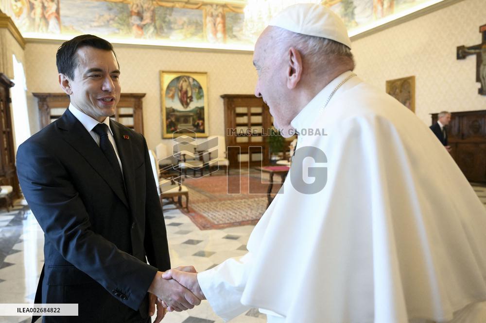 Pope Francis During Private Audience - Vatican