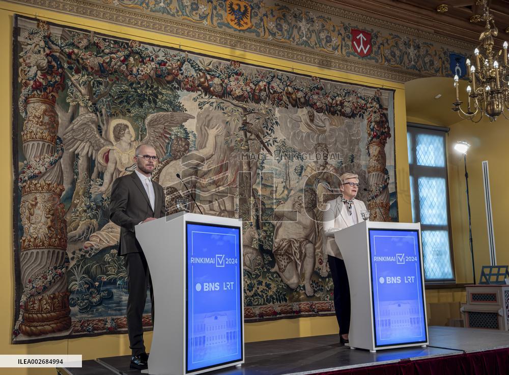 LITHUANIA-VILNIUS-PRESIDENTIAL ELECTION-PRELIMINARY RESULT-PRESS CONFERENCE